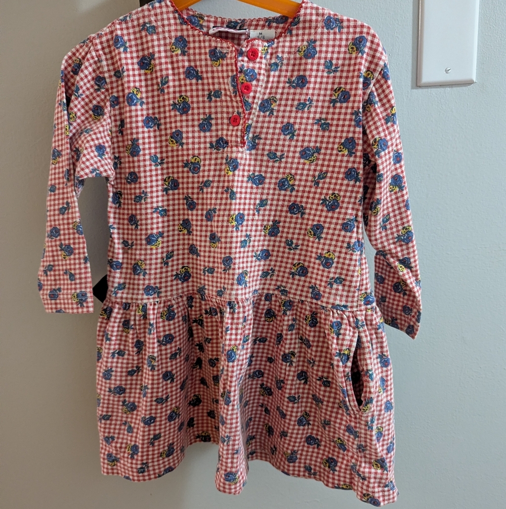 Vintage Genuine Girl Red Plaid Dress Girls Size Medium